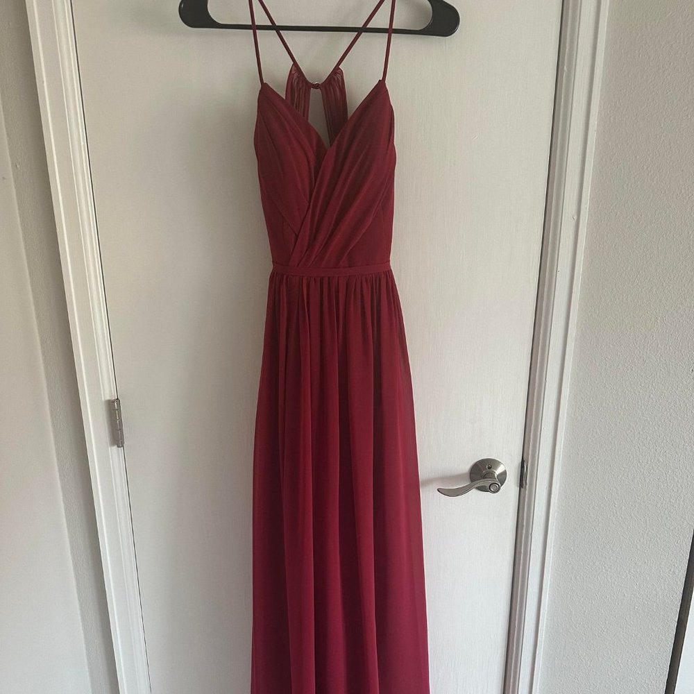 Azazie Cora Dress in Burgundy